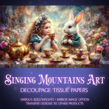 Whimsical Wonderland Alice's Magic Tea Decoupage
