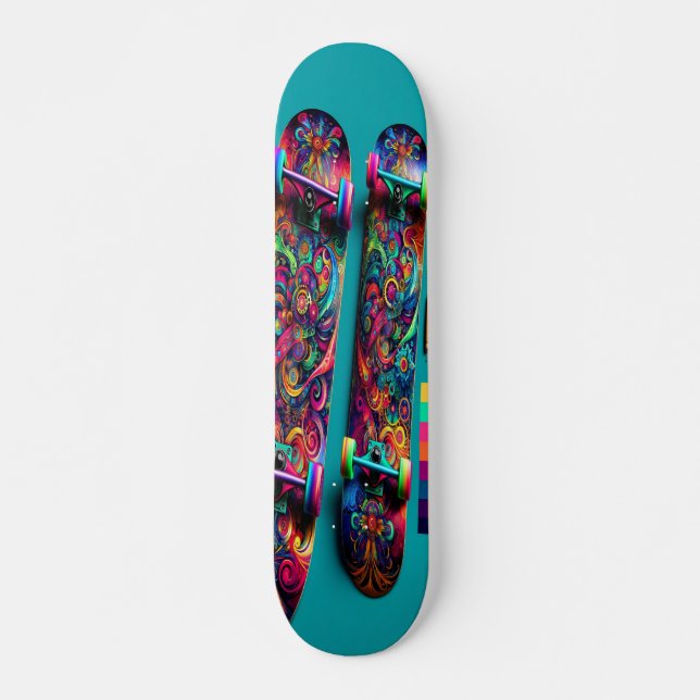 "Whimsical Wonderland" Mini Skateboard Bräda 18,5 Cm (Framsida)