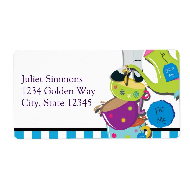Whimsical Wonderland Tekaffe Sticker Etikett Fraktsedel (Framsidan)