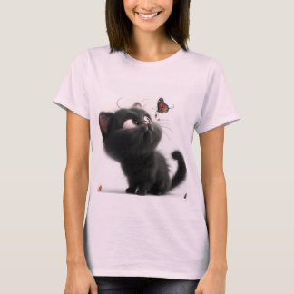 "Whimsical Wonders: Bebis Katt och Fjärilsbalett" T Shirt