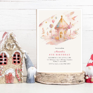 Whimsical Wonders Candyland Födelsedagskort Inbjudningar