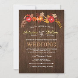 Whimsical Wood & Fall Foliage Wedding bjudande Inbjudningar