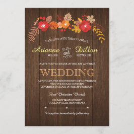 Whimsical Wood & Fall Foliage Wedding bjudande Inbjudningar