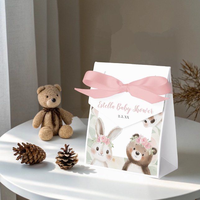 Whimsical Woodland Animals boho Girl Baby Shower Presentaskar (Skapare uppladdad)
