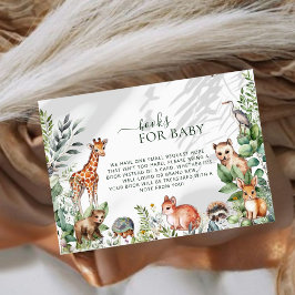 Whimsical Woodland Animals Bokar for Baby Shower Tilläggskort