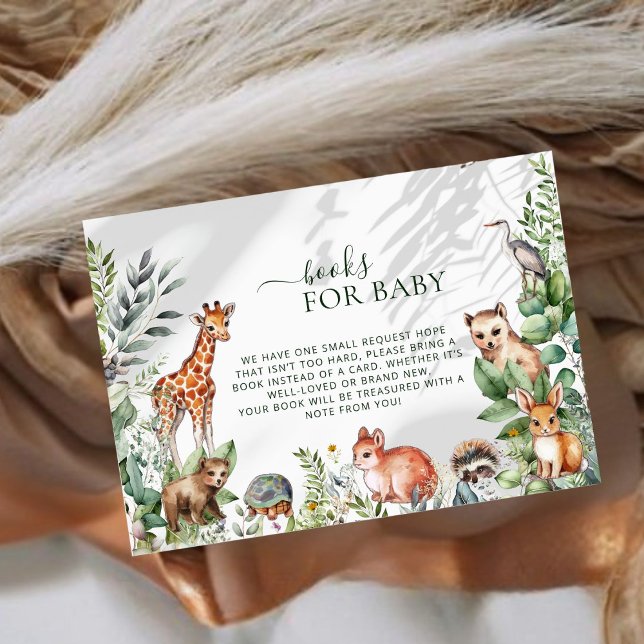 Whimsical Woodland Animals Bokar for Baby Shower Tilläggskort (Skapare uppladdad)