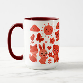Whimsical Woodland Animals Sun Ceramic Mug Mugg