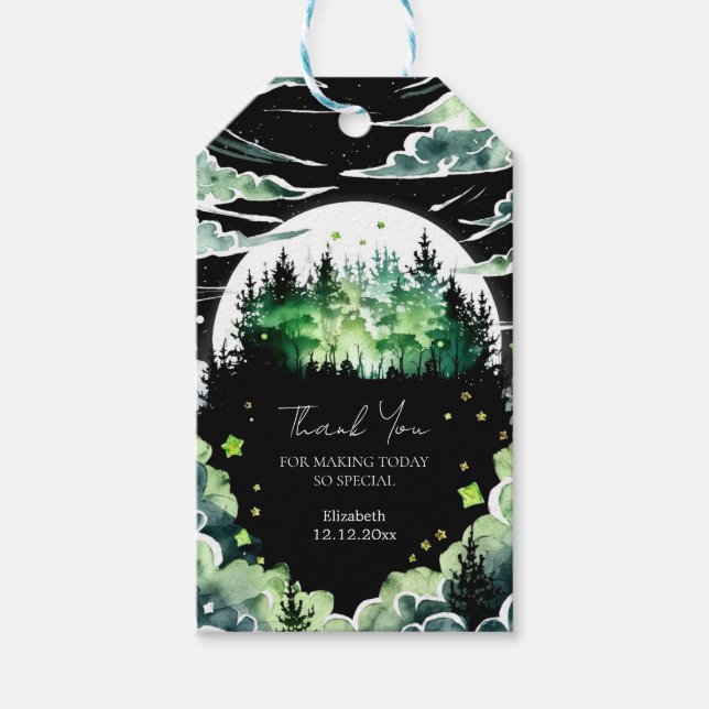 Whimsical Woodland Baby Shower Presentetikett (Framsidan)