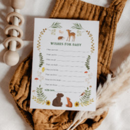 Whimsical Woodland Baby Shower Wishes for Baby Rådkort