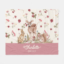 Whimsical Woodland Blanket Blommigt Baby Nursery