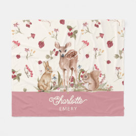 Whimsical Woodland Blanket Blommigt Baby Nursery Fleecefilt