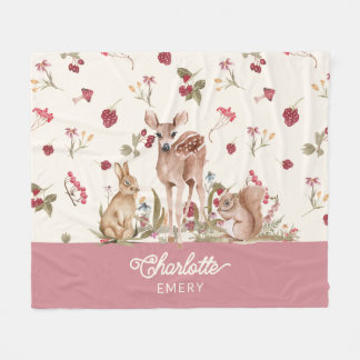 Whimsical Woodland Blanket Blommigt Baby Nursery Fleecefilt