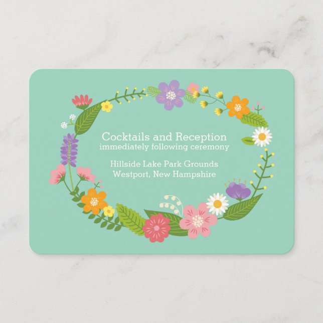 Whimsical Woodland Blommigt Wandement Mint Infoga Tilläggskort (Framsida)