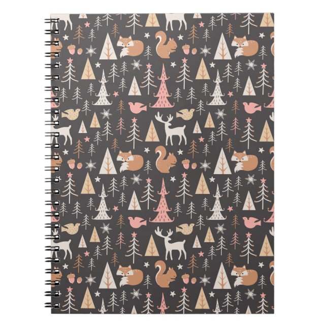 Whimsical Woodland Creatbook Notebook Anteckningsbok (Framsidan)
