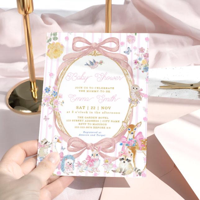 Whimsical Woodland Djur Flicka Bebis Shower Inbjudningar (Skapare uppladdad)