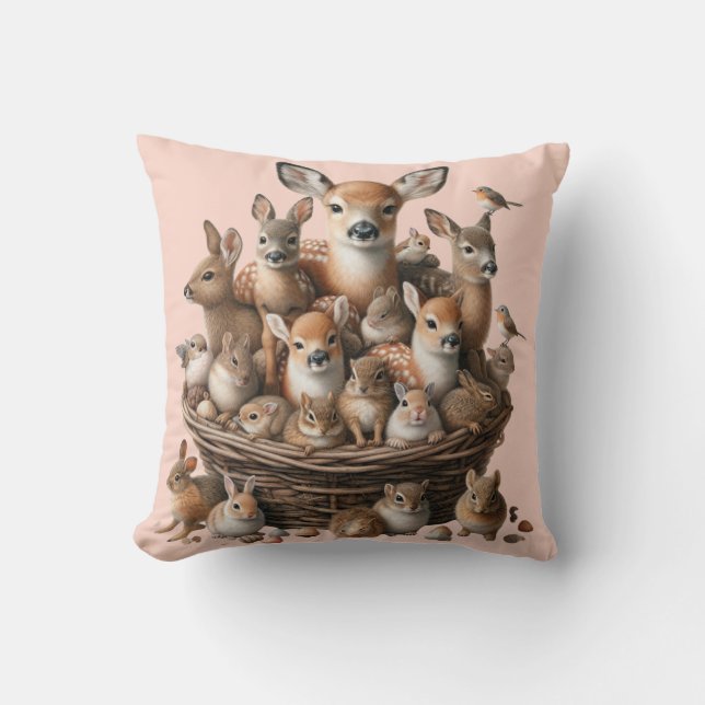 Whimsical Woodland Dreams Nursery Pillow Kudde (Framsida)