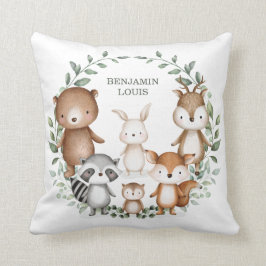 Whimsical Woodland Forest Animals Greenery Nursery Kudde