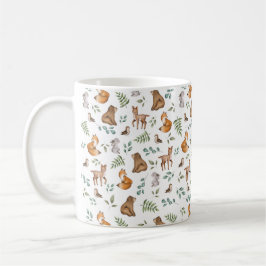 Whimsical Woodland Forest Greenery Animals Kaffemugg