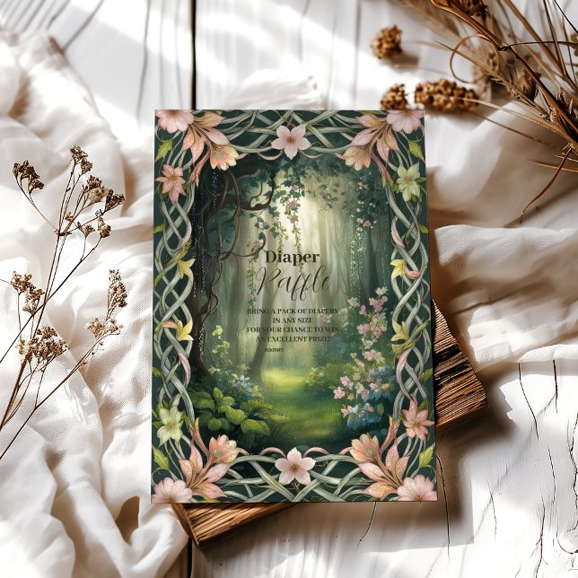 Whimsical Woodland Forest Raffle Diapper Tilläggskort (Skapare uppladdad)