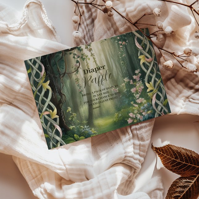 Whimsical Woodland Forest Raffle Diapper Tilläggskort (Skapare uppladdad)