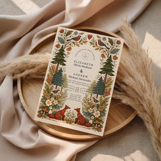 Whimsical Woodland Forest Wedding Inbjudningar (Skapare uppladdad)