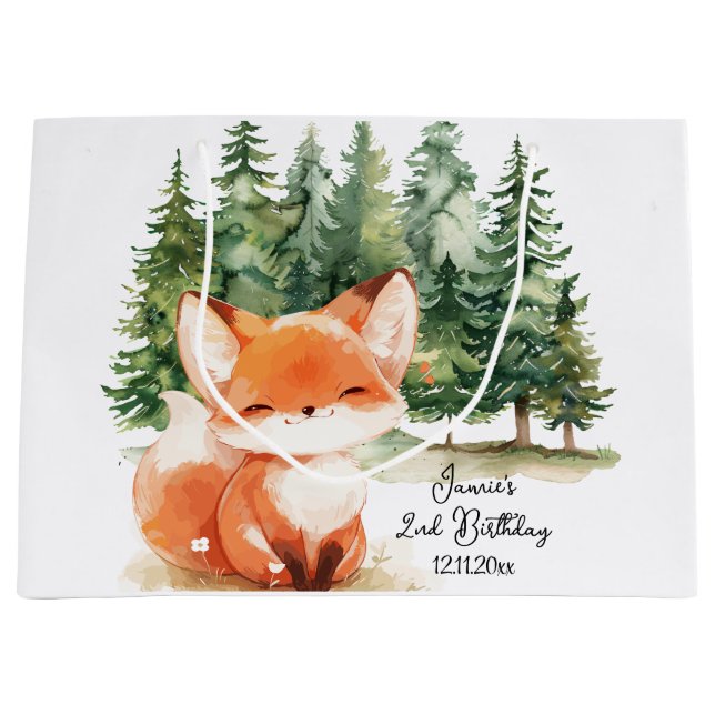 Whimsical Woodland Fox 2:a födelsedagen (Framsidan)