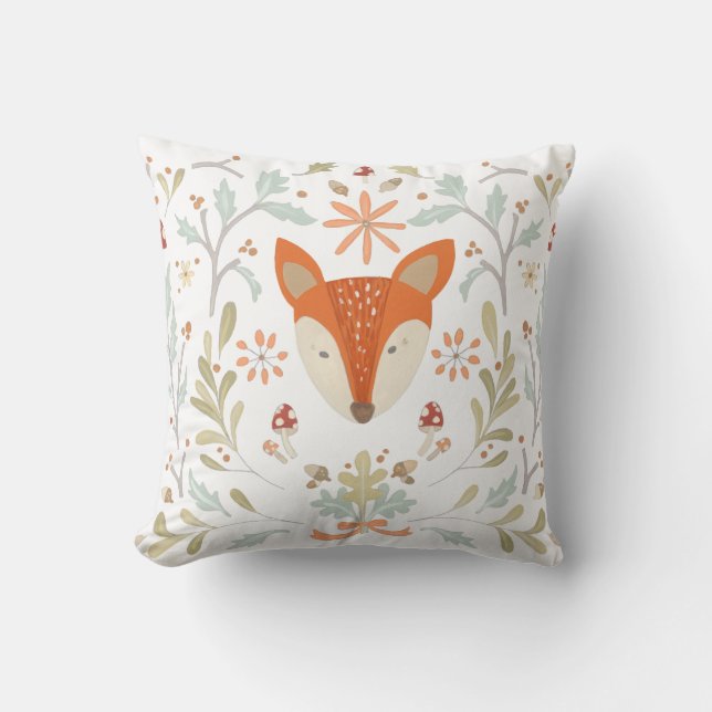 Whimsical Woodland Fox Kudde (Framsida)