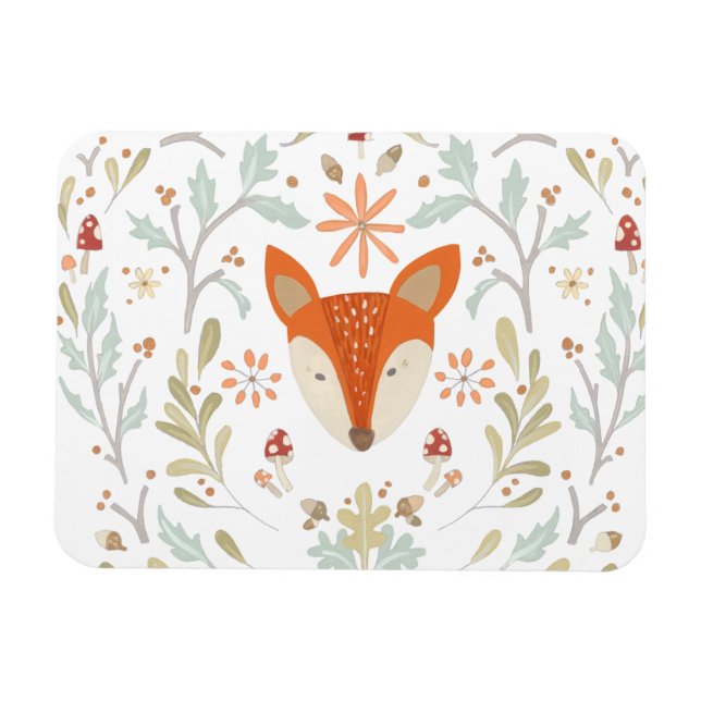 Whimsical Woodland Fox Magnet (Horisontell)