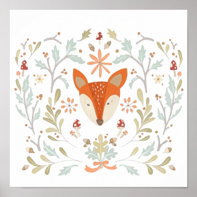 Whimsical Woodland Fox Poster (Framsidan)
