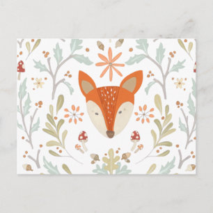 Whimsical Woodland Fox Vykort