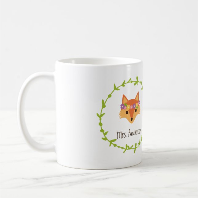 Whimsical Woodland Foxes Mr. och Brides? Kaffemugg (Vänster)