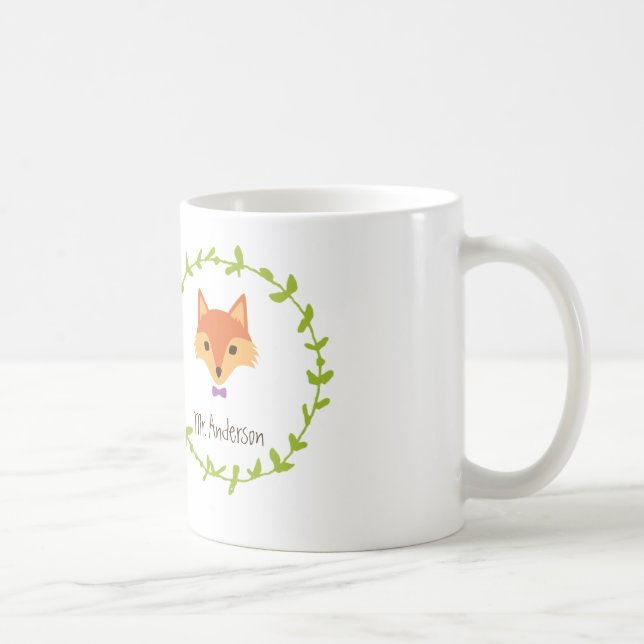 Whimsical Woodland Foxes Mr. och Grooms's Kaffemugg (Höger)
