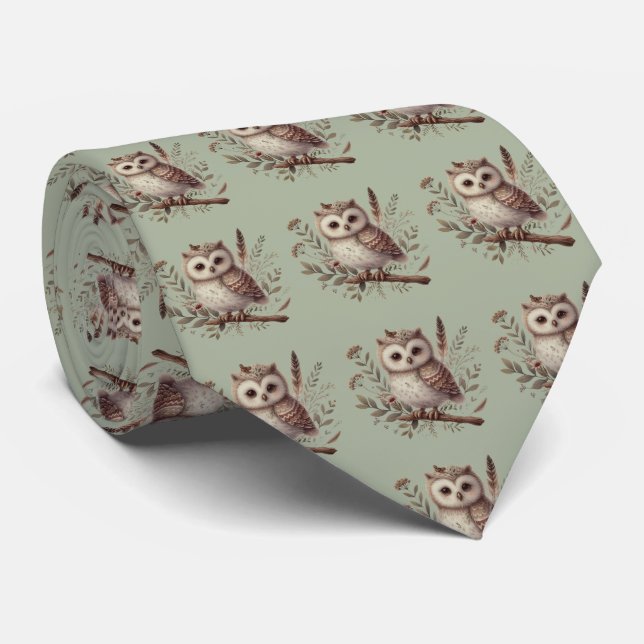 Whimsical Woodland Owl Botanical Illustration Slips (Rullad)