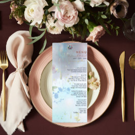 Whimsical Woodland Wildblomme Bröllop Menu