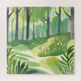 Whimsical Woods | Forest Watercolor Landscape Pussel