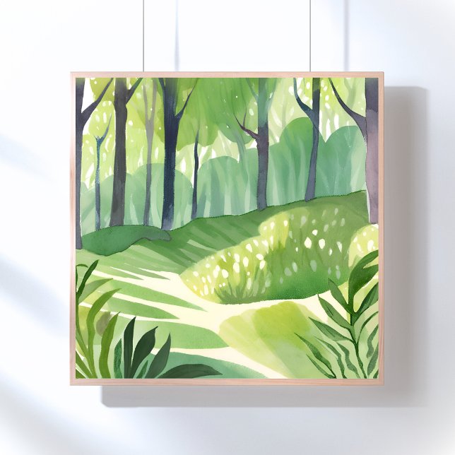 Whimsical Woods | Skogsvattenfärglandskap Poster (Skapare uppladdad)