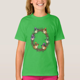Whimsical Wreath Border Adorned With Witchy Toads T Shirt