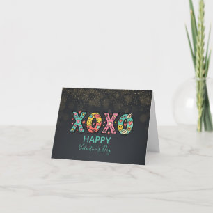 Whimsical "XOXO"Hjärtan Glad Alla Hjärtans Dag Kort