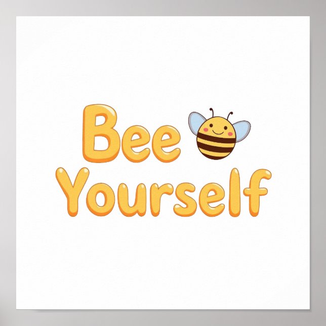 Whimsical Yellow Bumblebee and Quote Poster (Framsidan)
