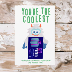 Whimsical Yeti Helgdag Coach Gift Card Holder Julkort