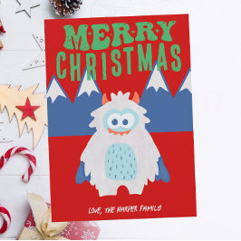 Whimsical Yeti-jul Julkort
