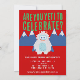 Whimsical Yeti Julfest Inbjudningar