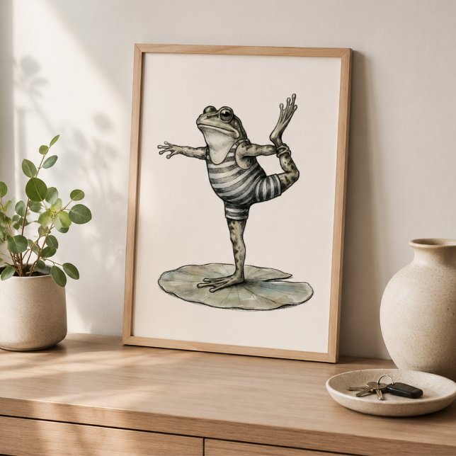 Whimsical Yogagroda på Näckrosblad Poster (Skapare uppladdad)