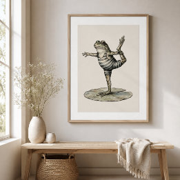 Whimsical yogagroda på näckrosbladaffisch perfect poster