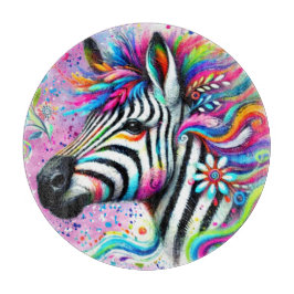 Whimsical Zebra Blommigt Rosa Teal Grönt Daisy