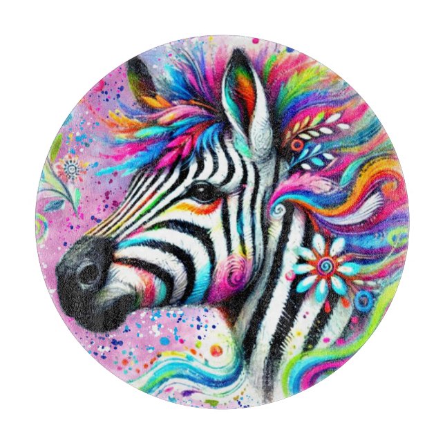 Whimsical Zebra Blommigt Rosa Teal Grönt Daisy (Framsidan)