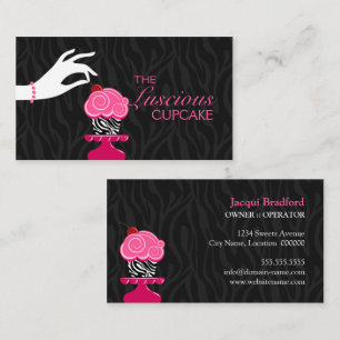 Whimsical Zebra Cupcake Bakery Visitkort