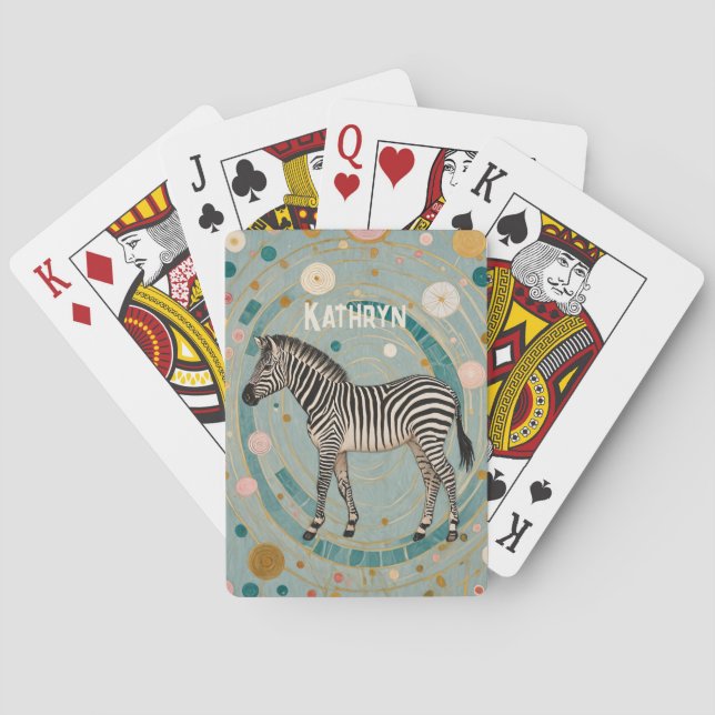Whimsical Zebra Personlig Casinokort (Baksidan)