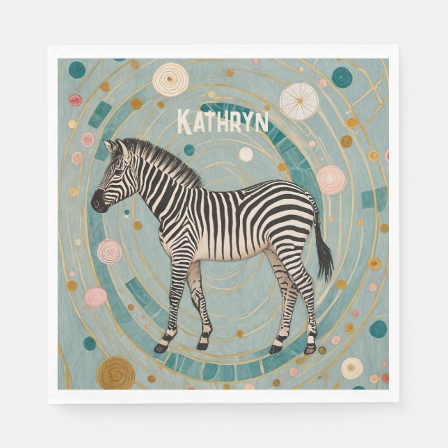 Whimsical Zebra Personlig Pappersservett (Framsidan)
