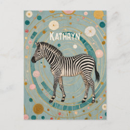 Whimsical Zebra Personlig Vykort